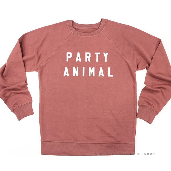 PARTY ANIMAL - BLOCK FONT - Lightweight Pullover Sweater