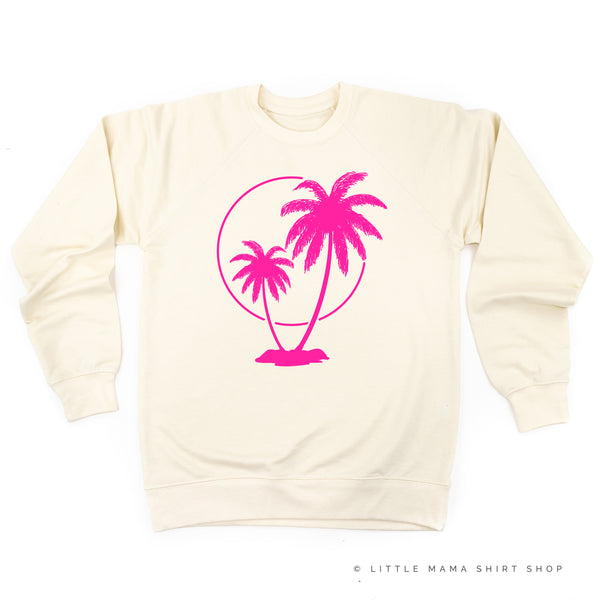 2 PALM TREES WITH SUN - Lightweight Pullover Sweater