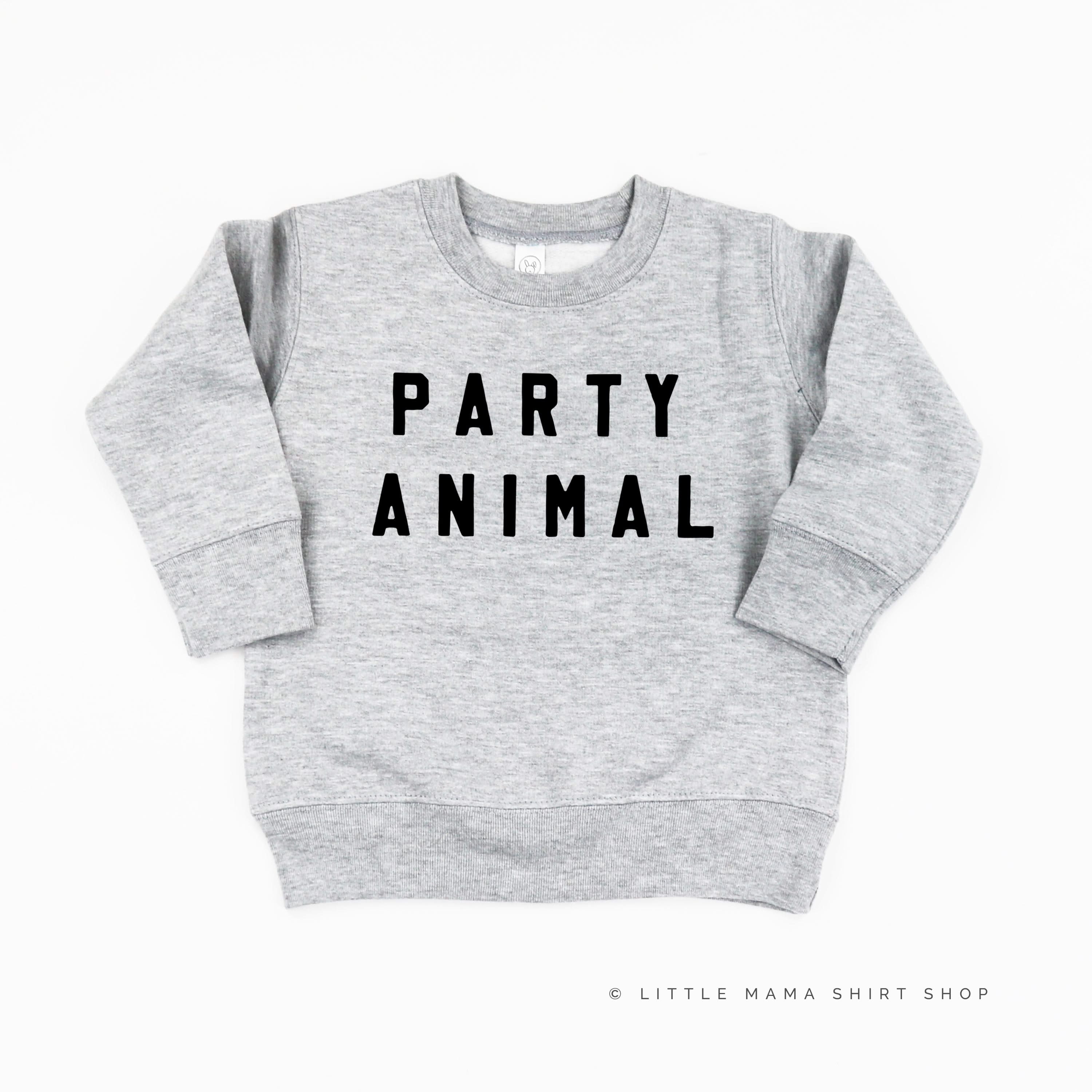 Party Animal - Block Font - Child Sweater Little Mama Shirt Shop