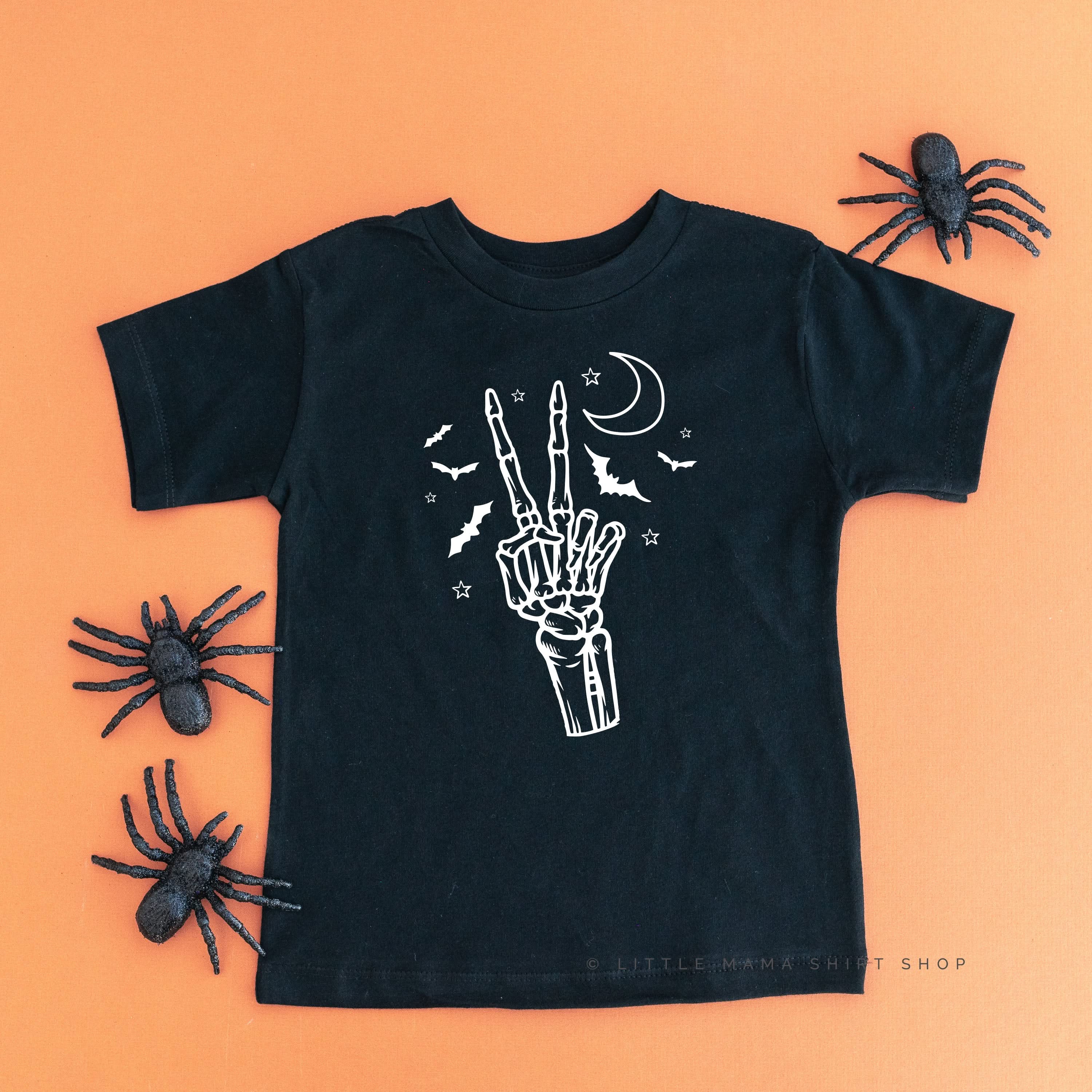 Peace - Skeleton - Short Sleeve Child Shirt Little Mama Shirt Shop