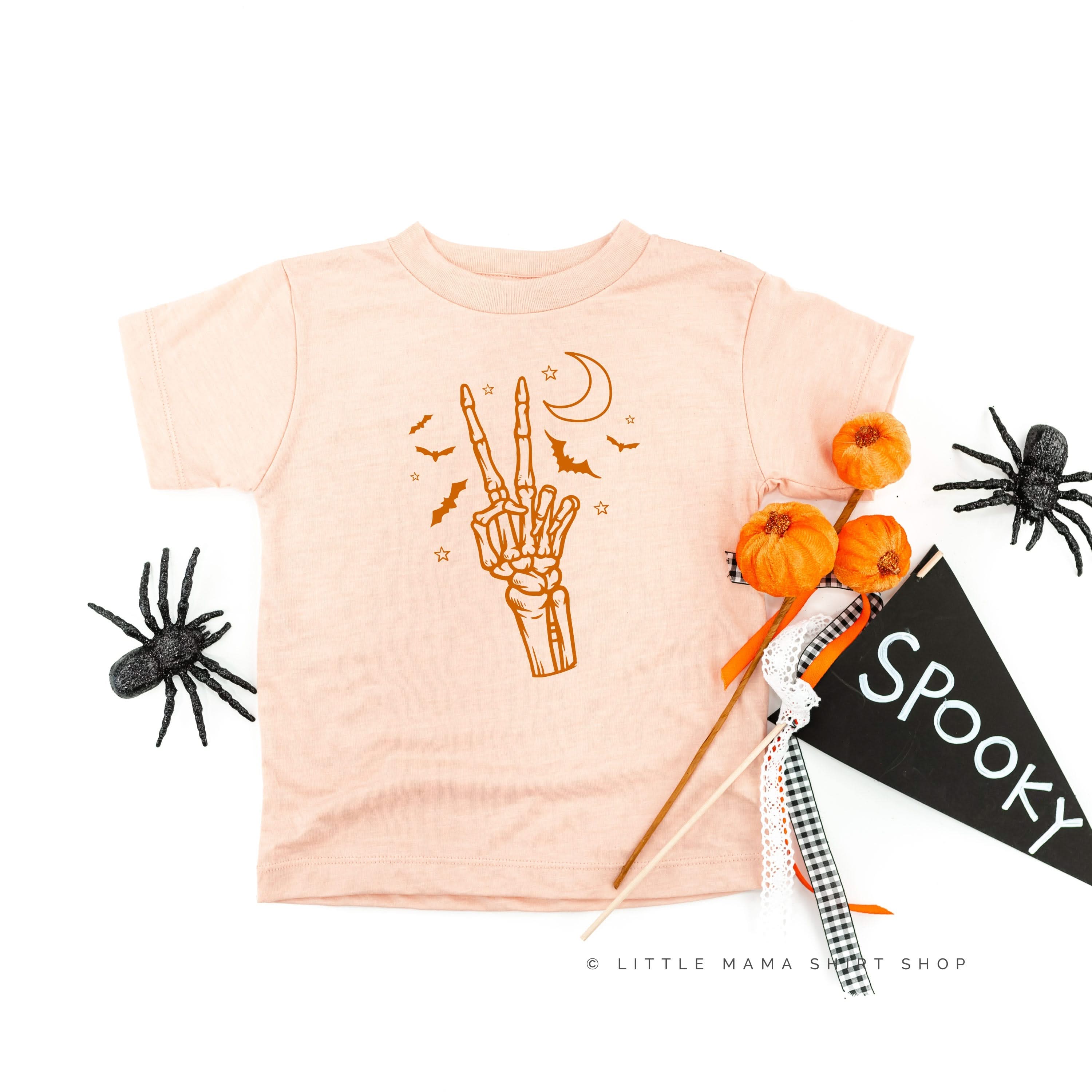 Peace - Skeleton - Short Sleeve Child Shirt Little Mama Shirt Shop