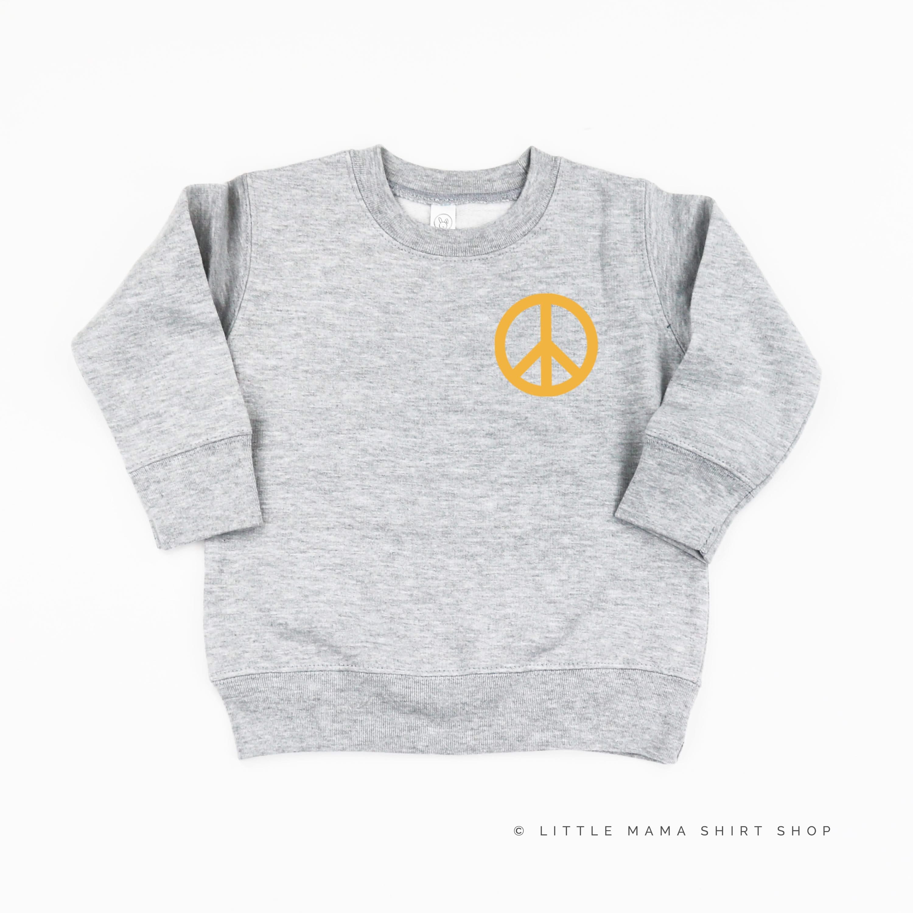 Peace Sign - Pocket Design - Child Sweater Little Mama Shirt Shop