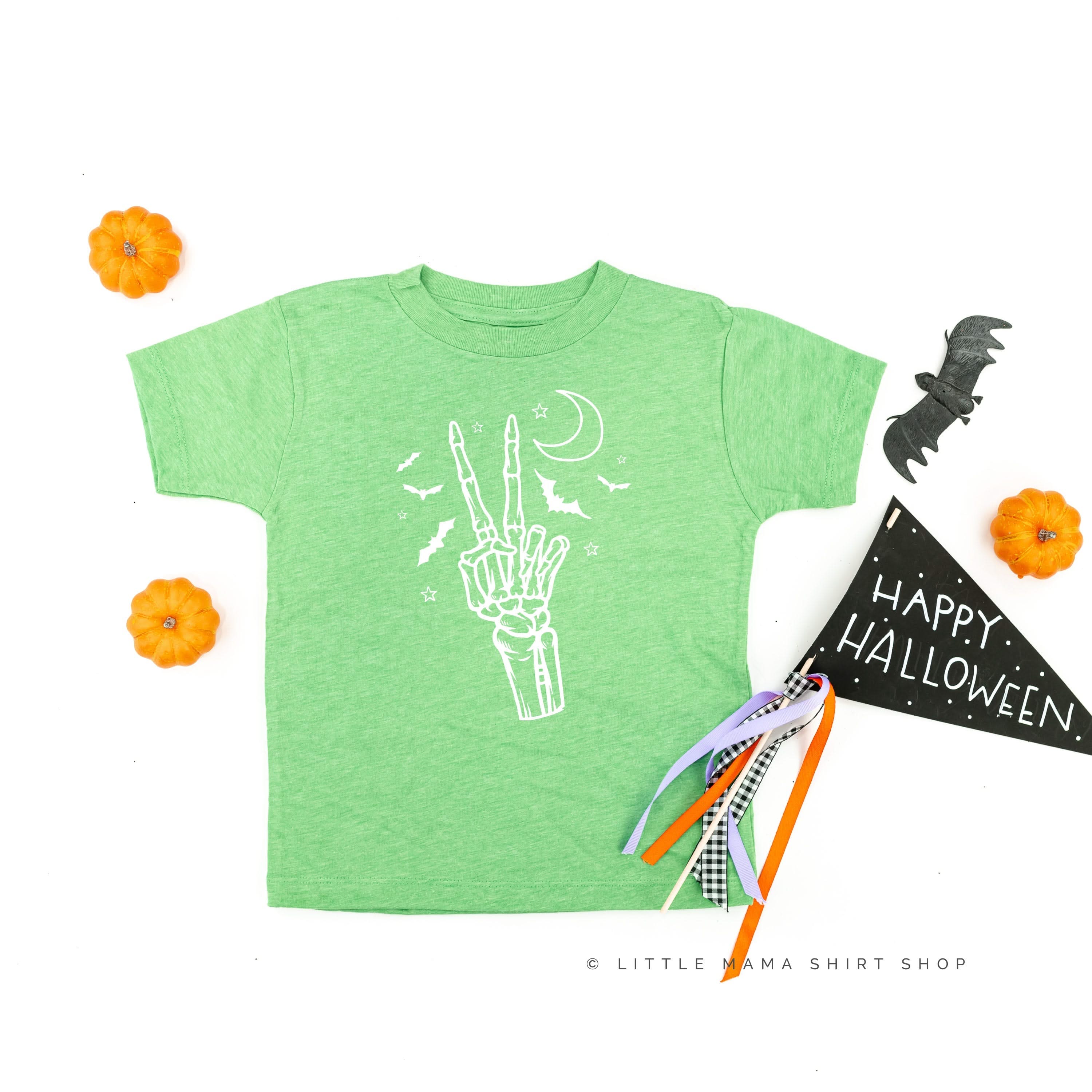 Peace - Skeleton - Short Sleeve Child Shirt Little Mama Shirt Shop