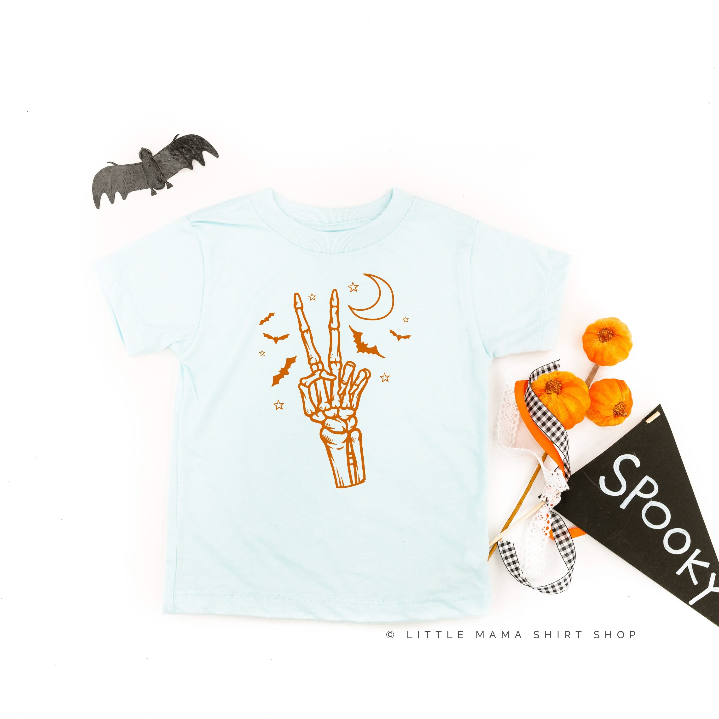 Peace - Skeleton - Short Sleeve Child Shirt Little Mama Shirt Shop