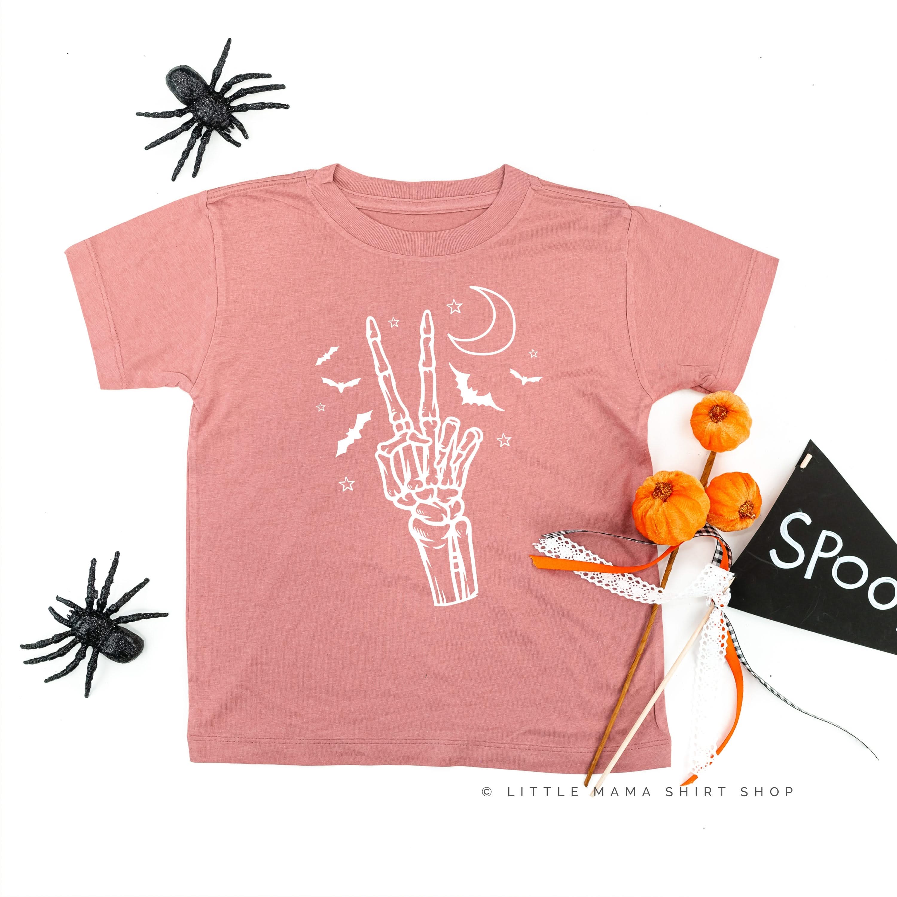 Peace - Skeleton - Short Sleeve Child Shirt Little Mama Shirt Shop