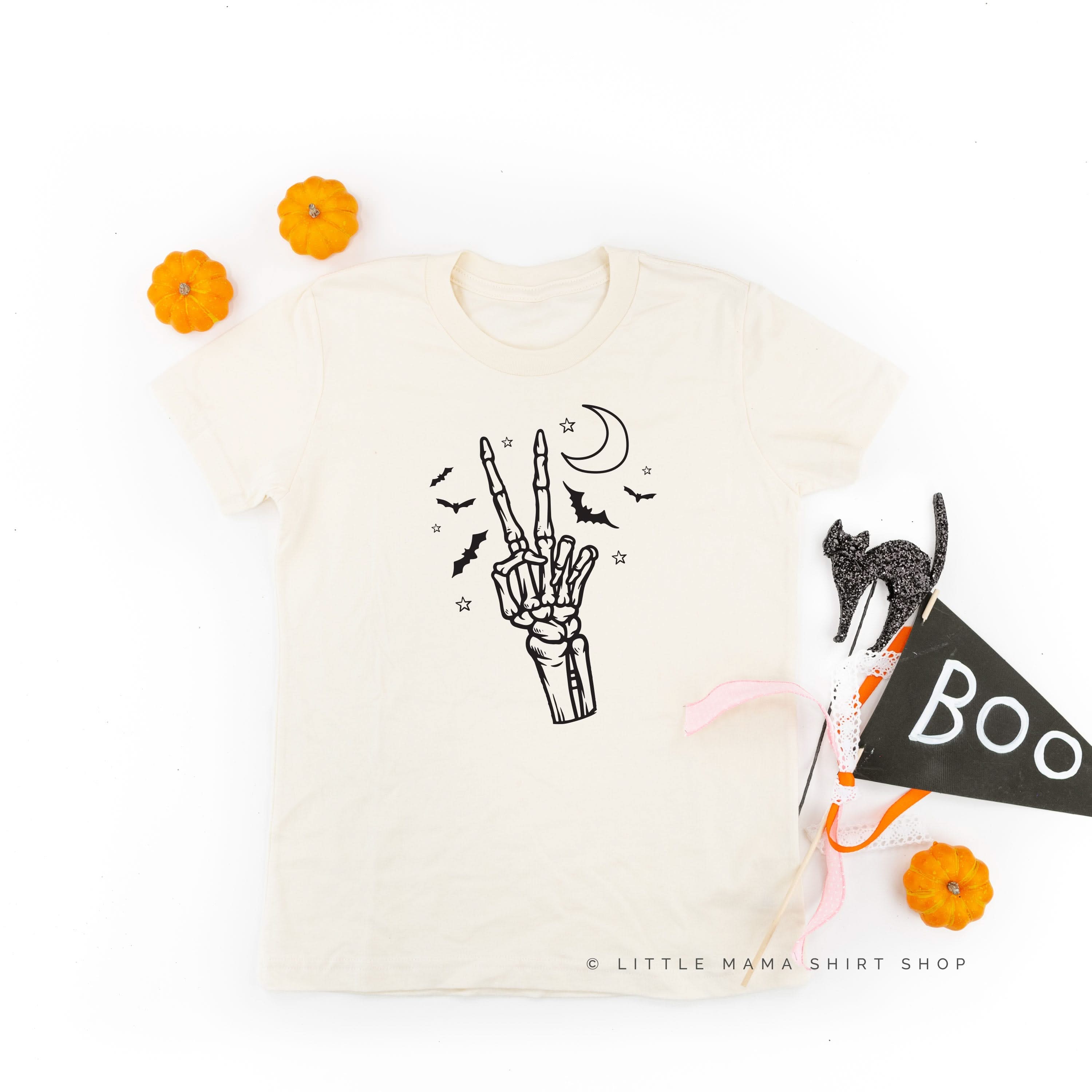 Peace - Skeleton - Short Sleeve Child Shirt Little Mama Shirt Shop