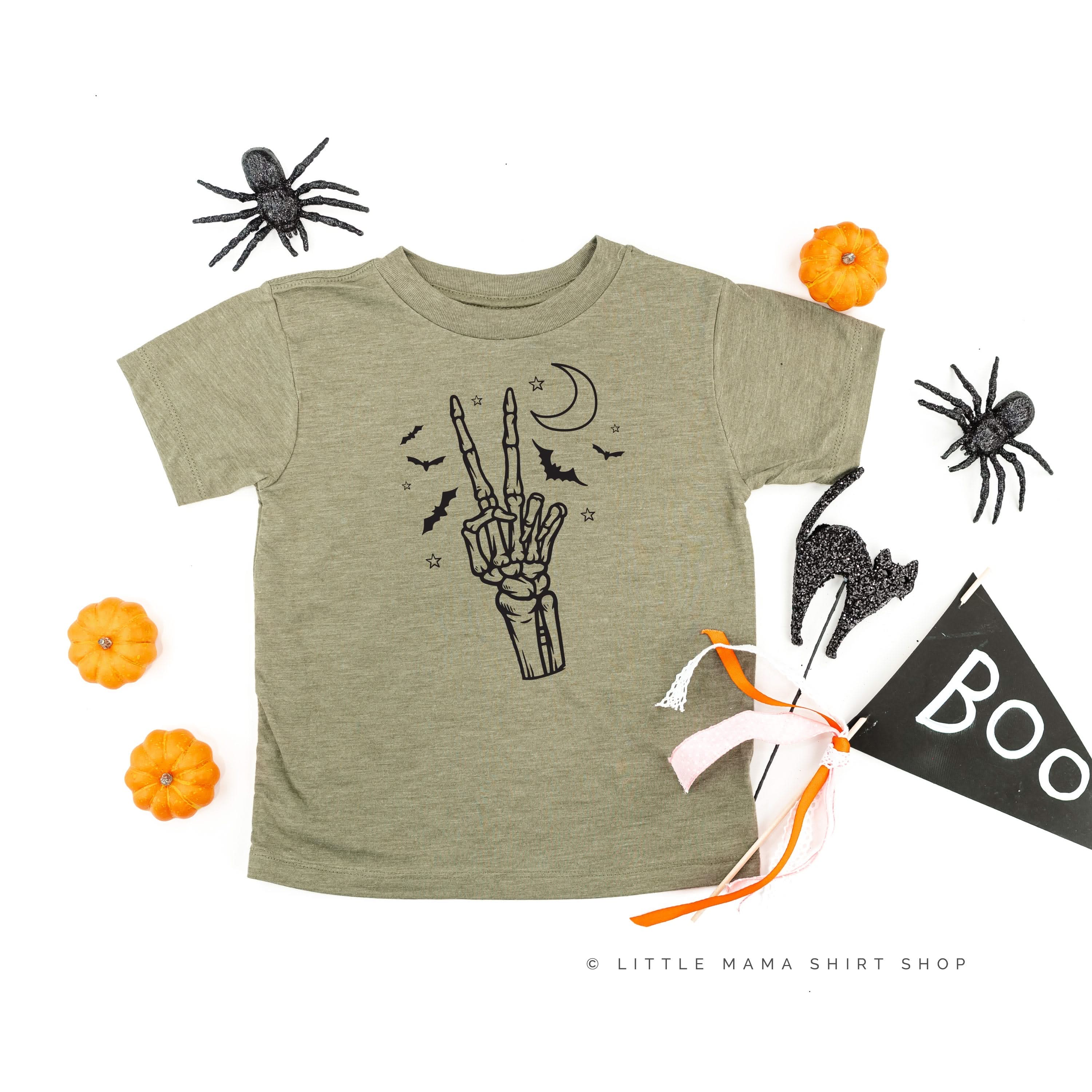 Peace - Skeleton - Short Sleeve Child Shirt Little Mama Shirt Shop