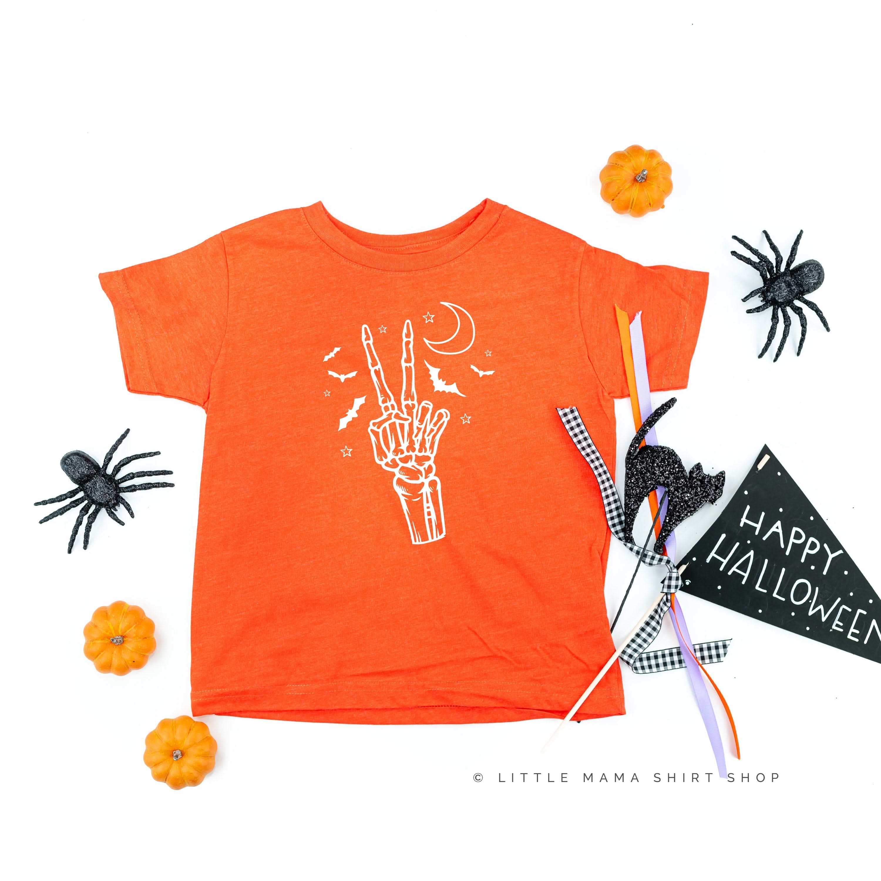 Peace - Skeleton - Short Sleeve Child Shirt Little Mama Shirt Shop
