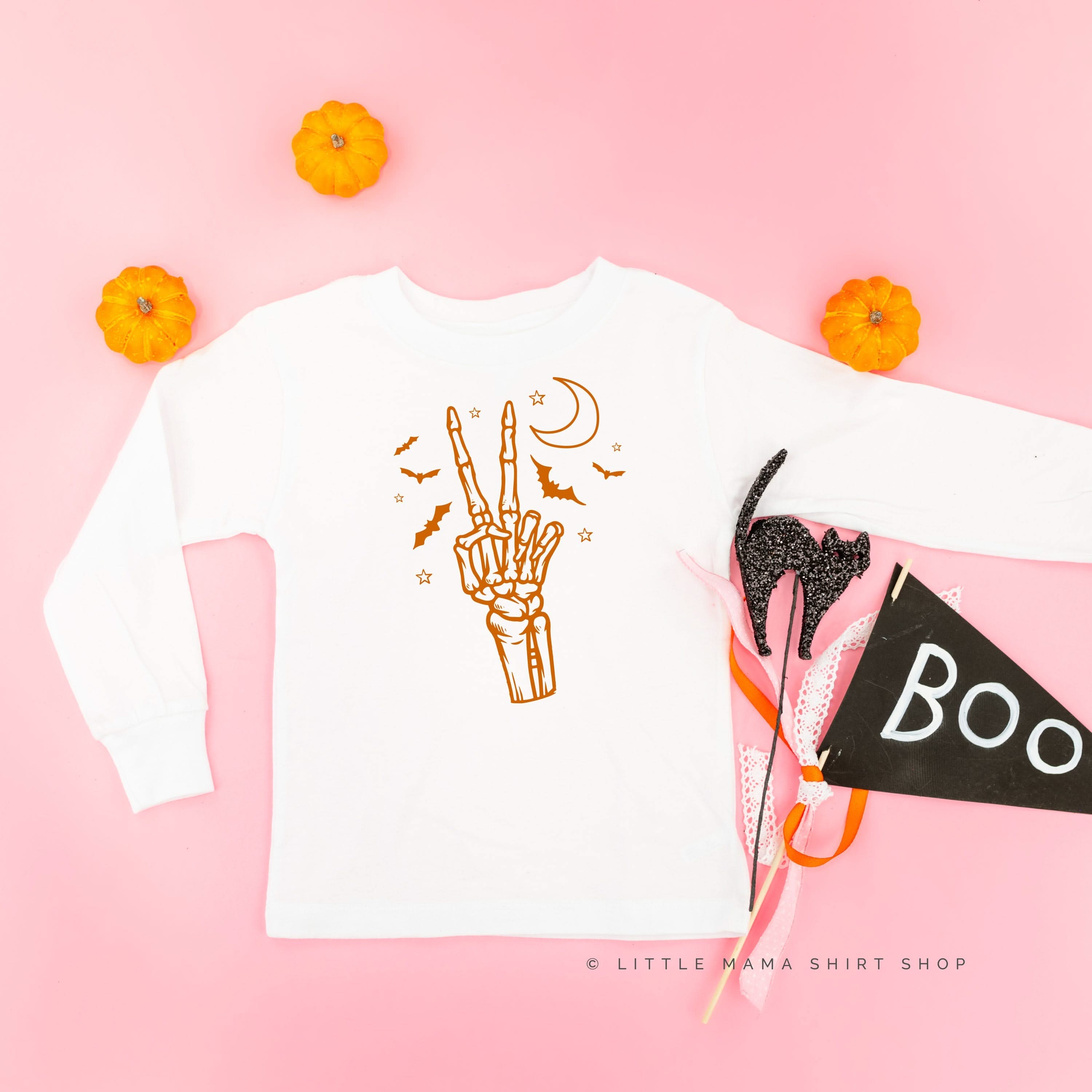 Peace - Skeleton - Long Sleeve Child Shirt Little Mama Shirt Shop