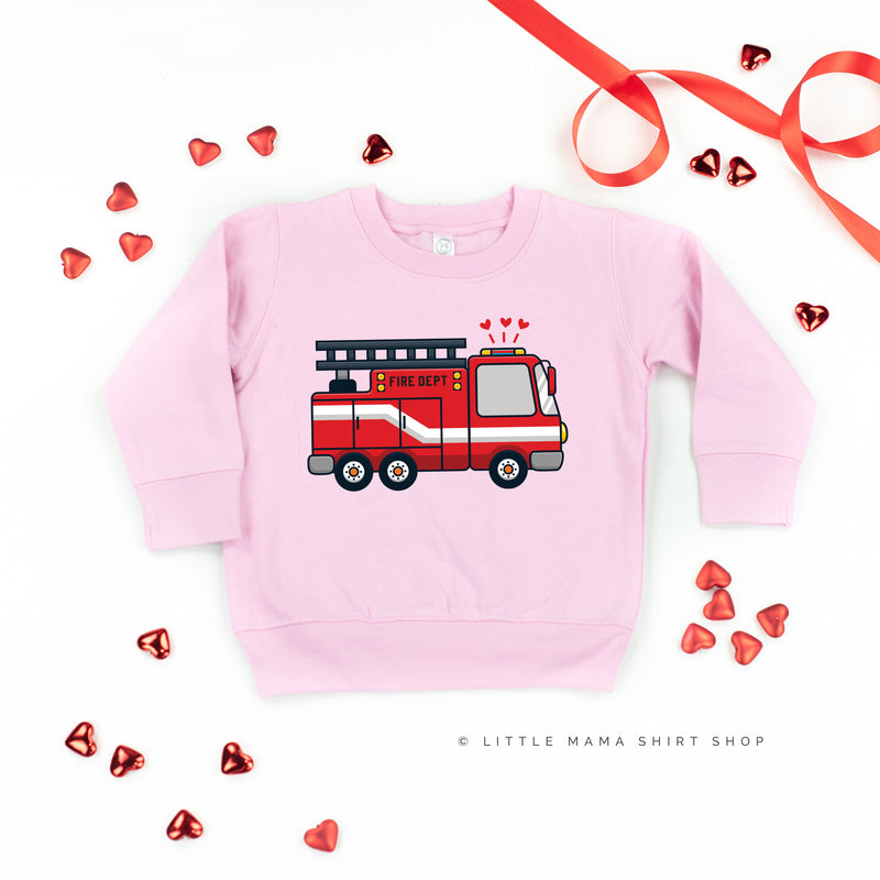 Firetruck Front - Love to the Rescue (f&b) - Child Sweater