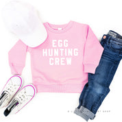 Block Font - Egg Hunting Crew - Child Sweater Little Mama Shirt Shop
