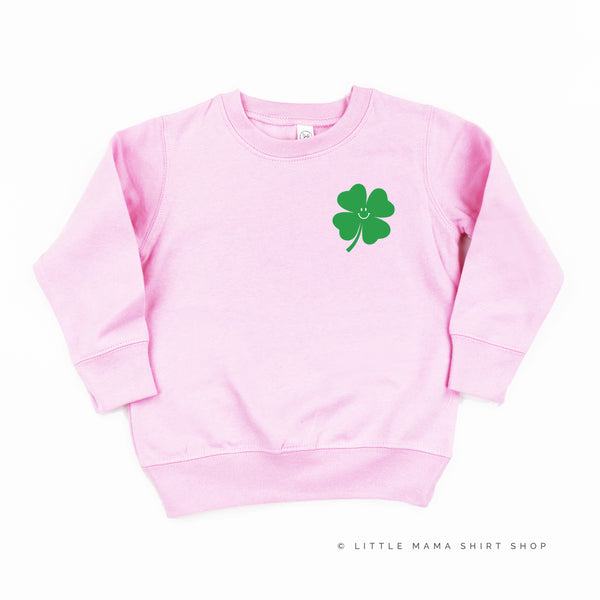 Little Happy Shamrock (Front) w/ It's a Good Day to Have a Lucky Day (Back) - Child Sweater
