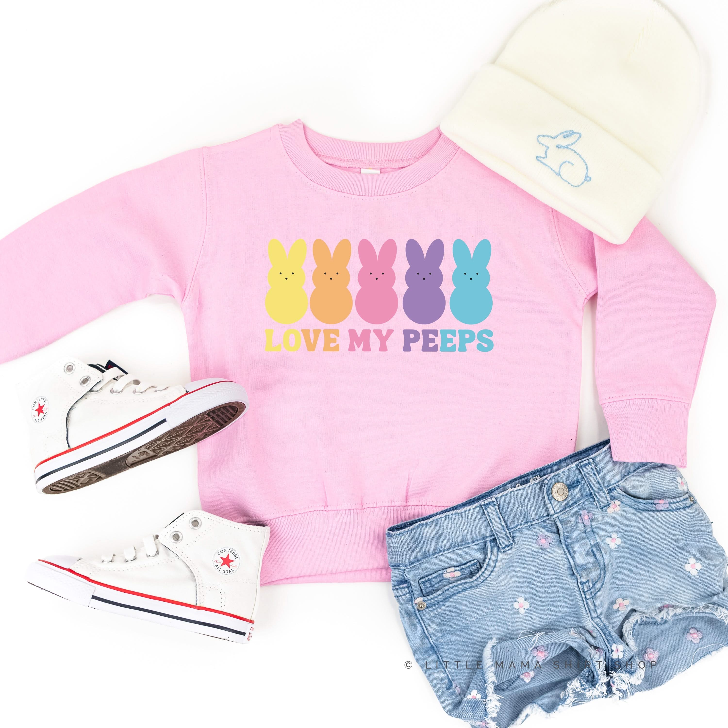 Love My Peeps - Neon - Child Sweater Little Mama Shirt Shop