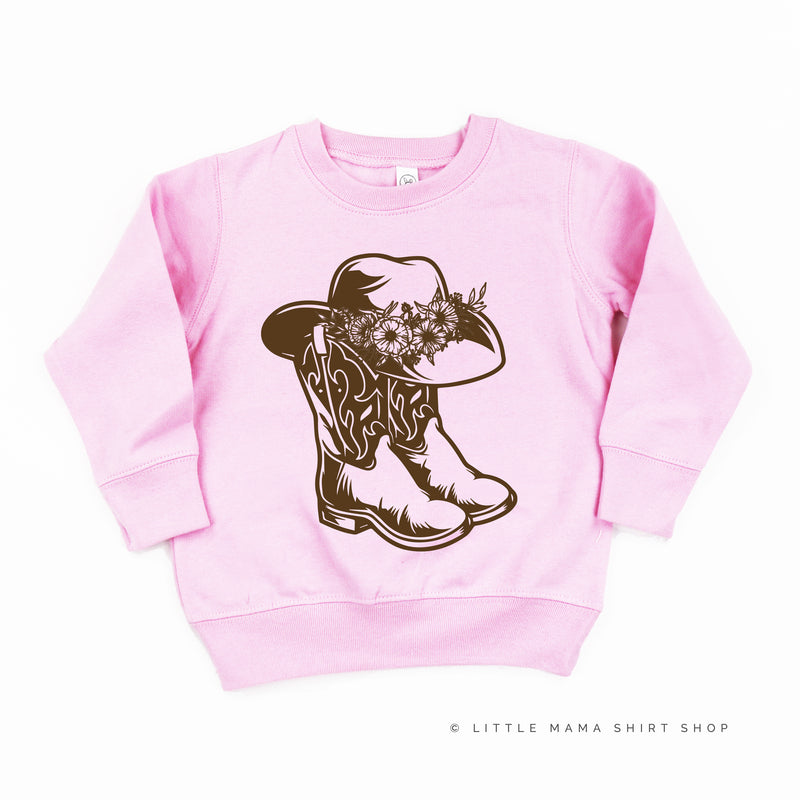 Cowgirl Boots w/ Hat and Flowers - Child Sweater