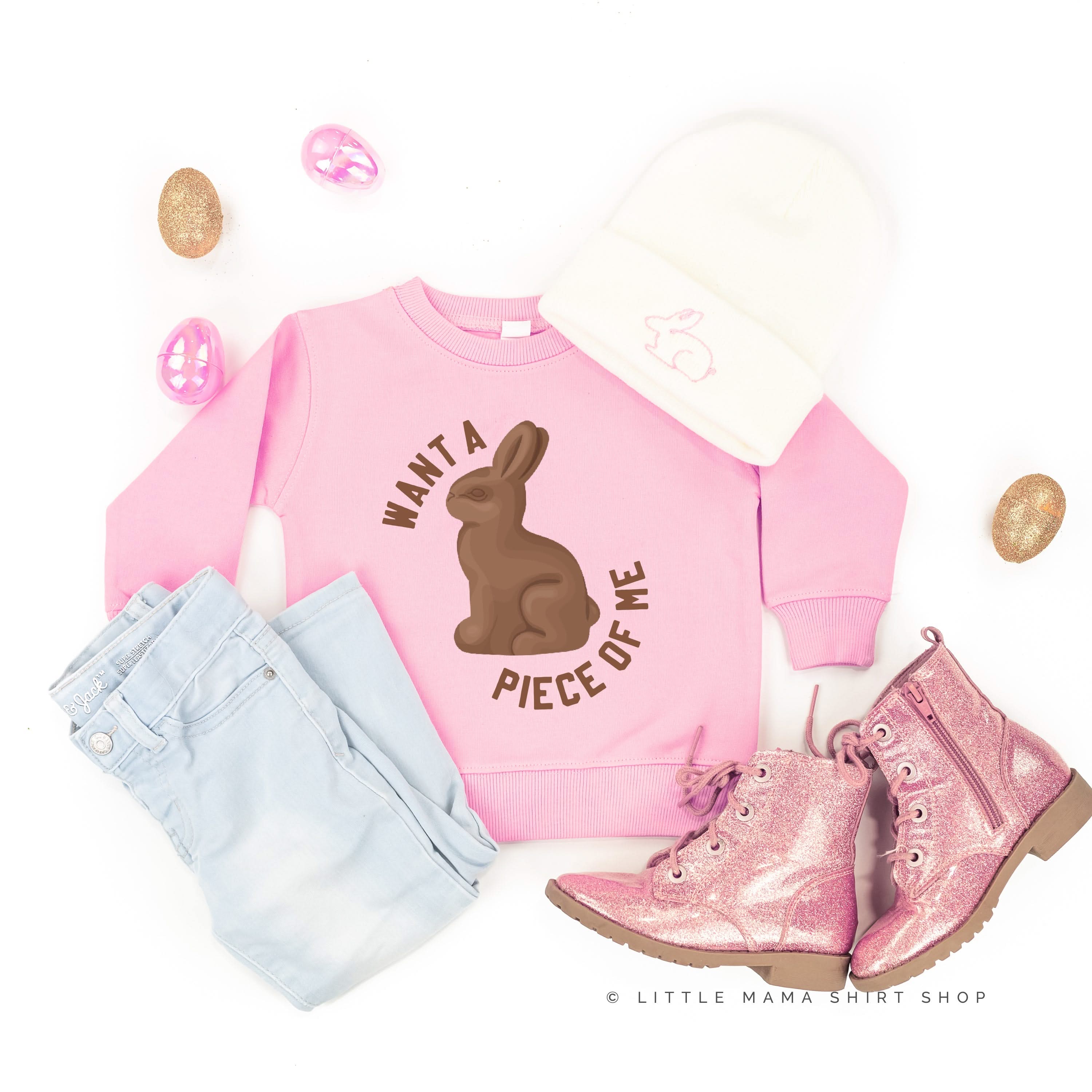 Want A Piece Of Me - Child Sweater Little Mama Shirt Shop
