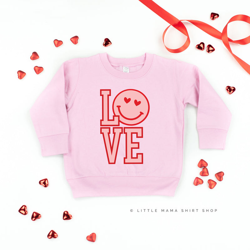 Love (Varsity) With Heart Eyes Smiley - Child Sweater