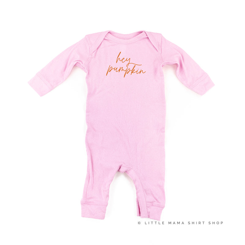 Hey Pumpkin - Cursive - One Piece Baby Sleeper