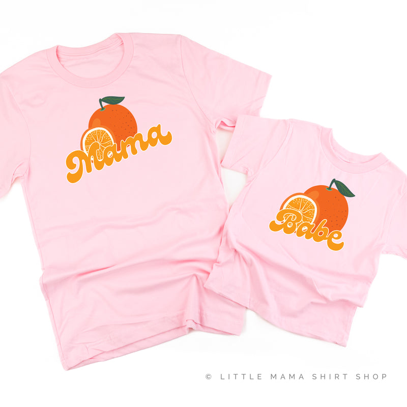 Orange - Mama/Babe - Set of 2 Matching Shirts