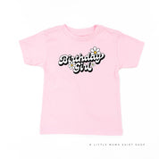 DAISY - BIRTHDAY GIRL - w/ Full Daisy on Back - Short Sleeve Child Shirt Little Mama Shirt Shop