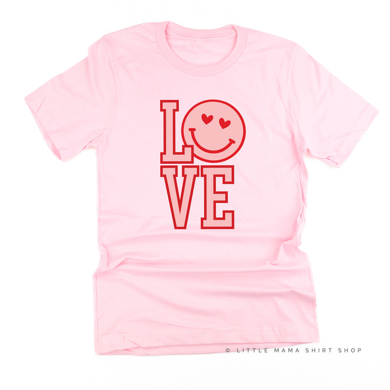 Love (Varsity) With Heart Eyes Smiley - Unisex Tee