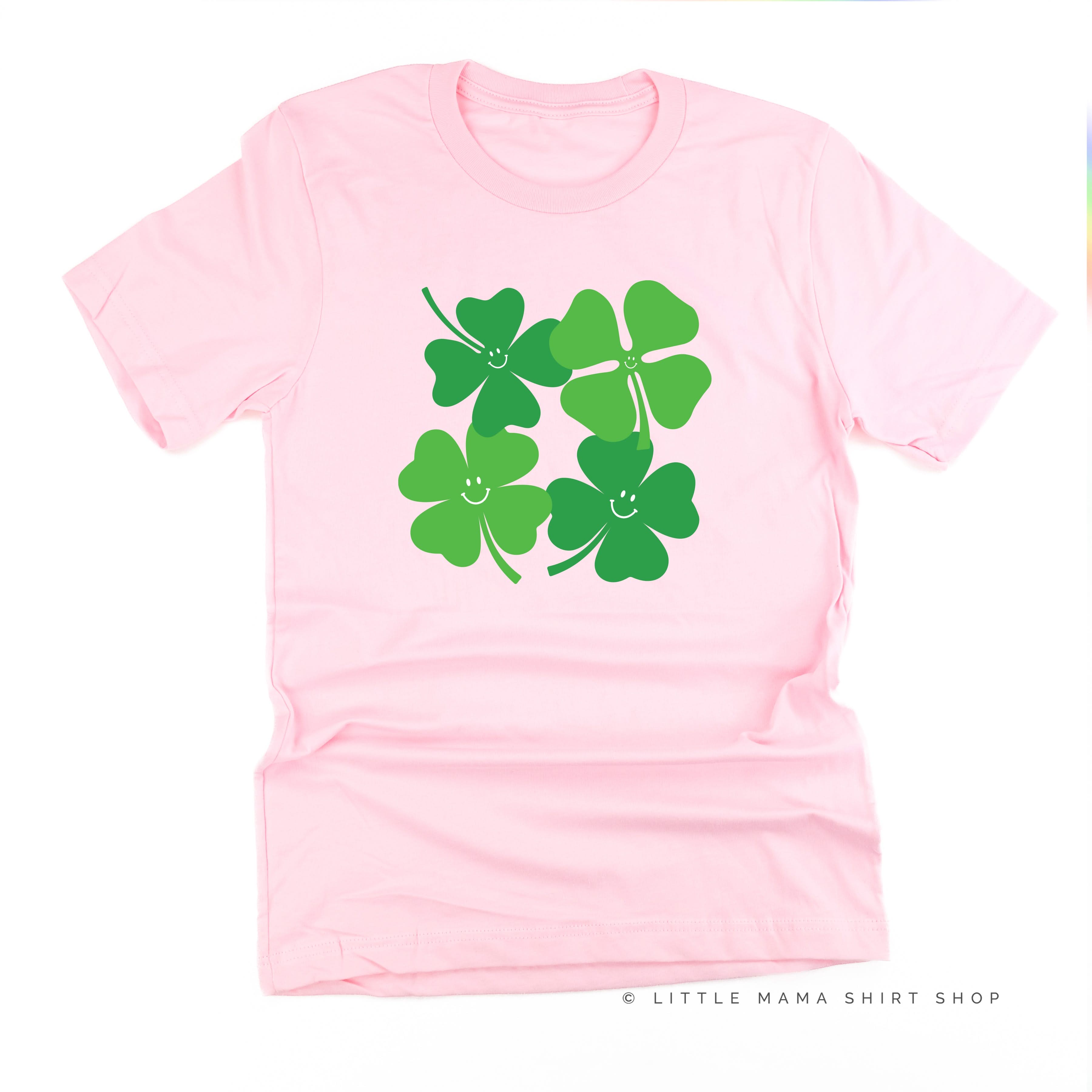 4 Smiley Shamrocks - Unisex Tee Little Mama Shirt Shop