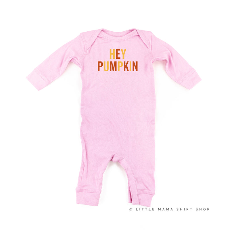 HEY PUMPKIN - BLOCK FONT - One Piece Baby Sleeper