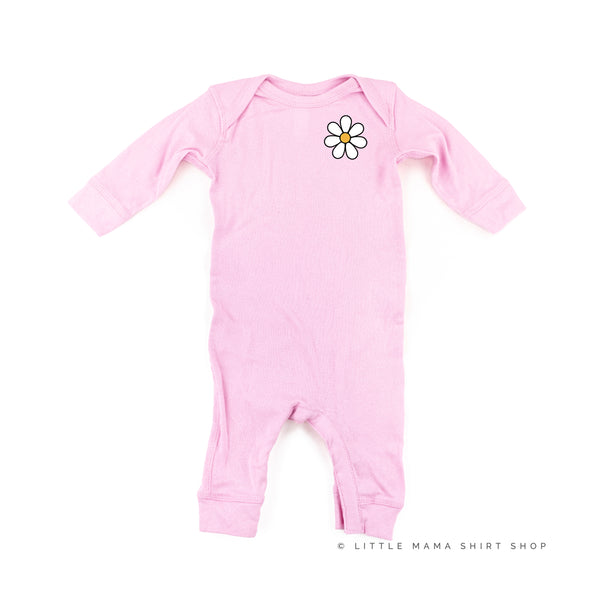 Pocket Daisy on Front w/ Have a Great Daysy on Back - One Piece Baby Sleeper