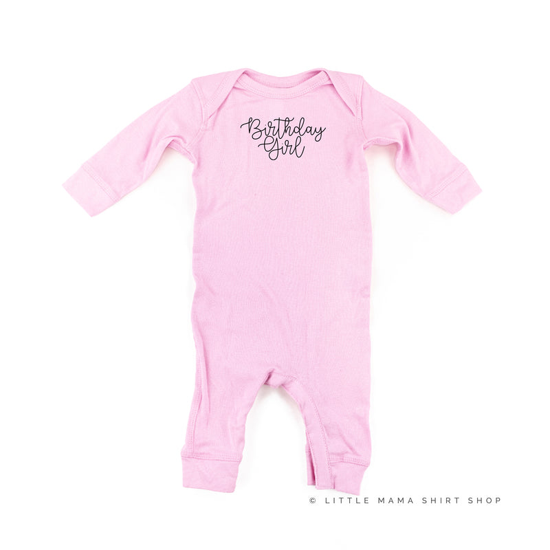 BIRTHDAY GIRL - NEW CURSIVE - One Piece Infant Sleeper