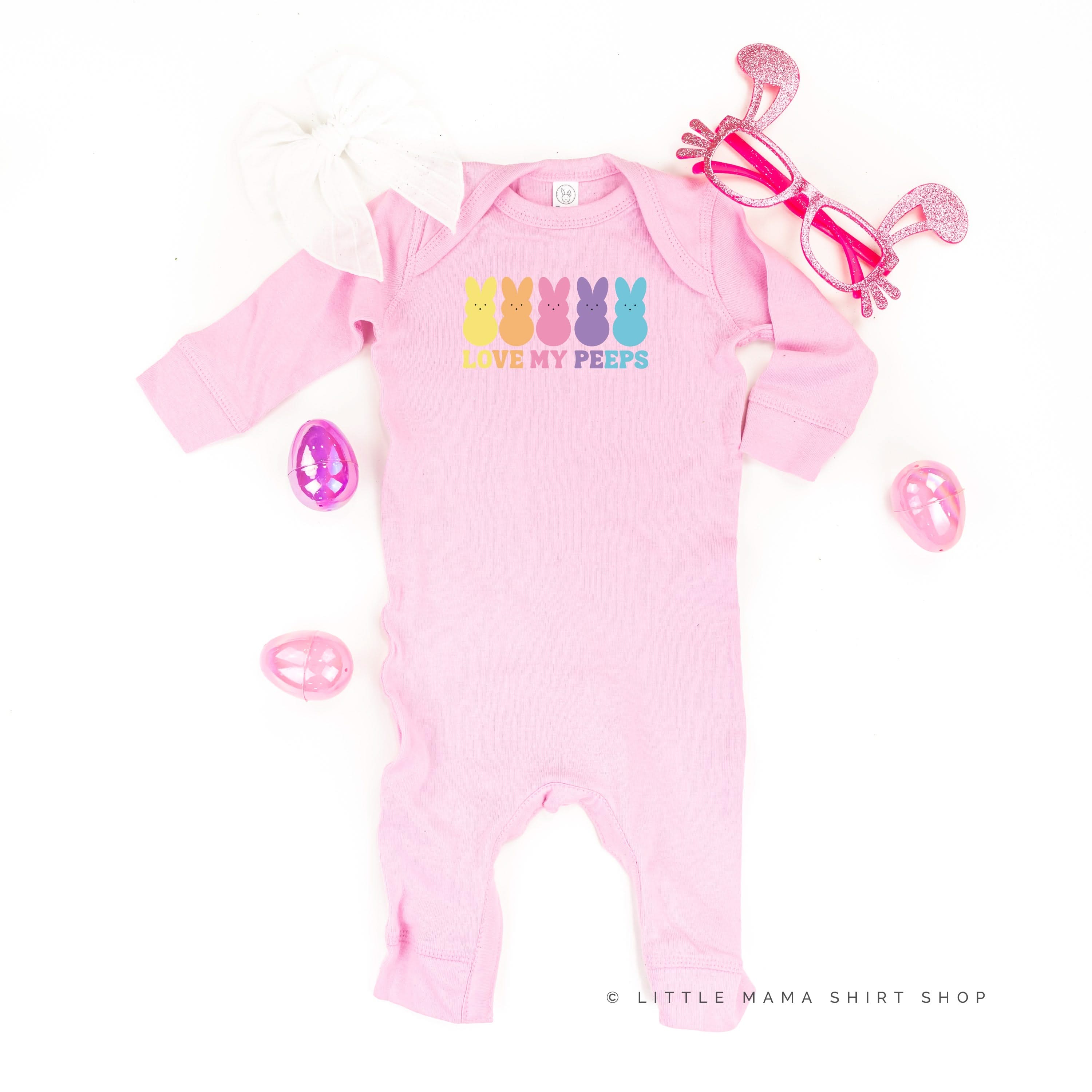 Love My Peeps - Neon - Baby Sleeper Little Mama Shirt Shop
