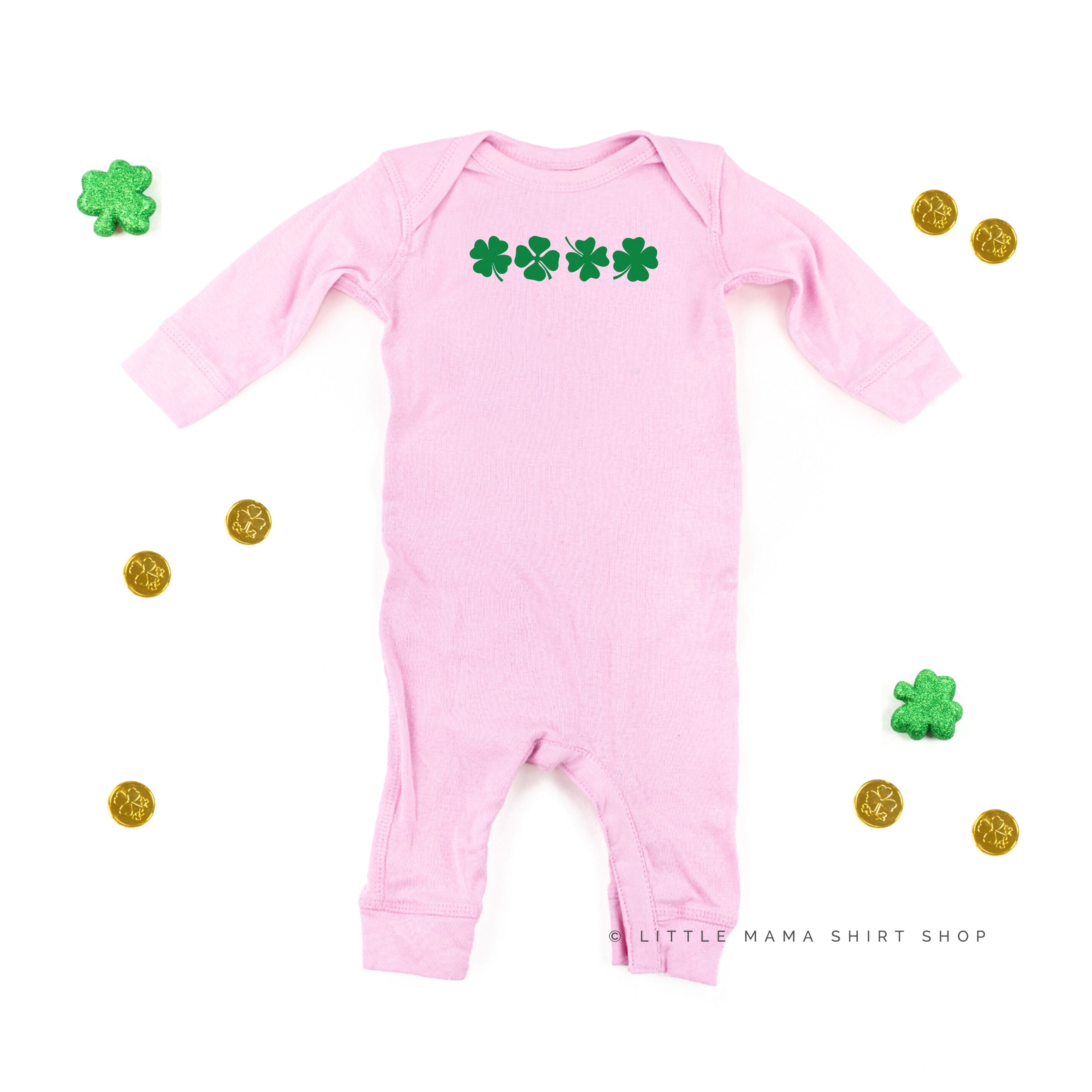 4 Shamrocks - Have a Lucky Day (f&b) - Baby Sleeper Little Mama Shirt Shop