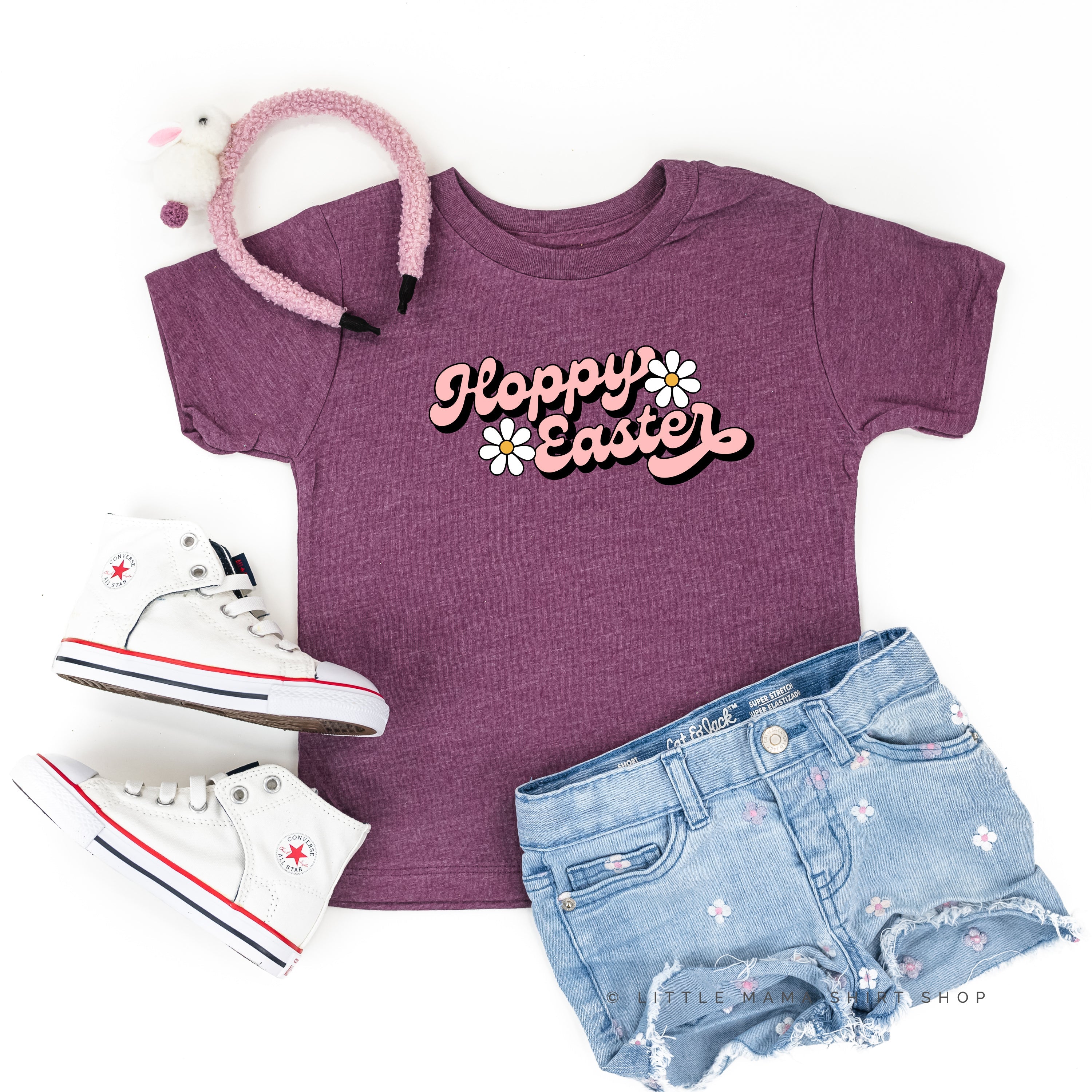 Hoppy Easter - Daisies - Child Tee Little Mama Shirt Shop