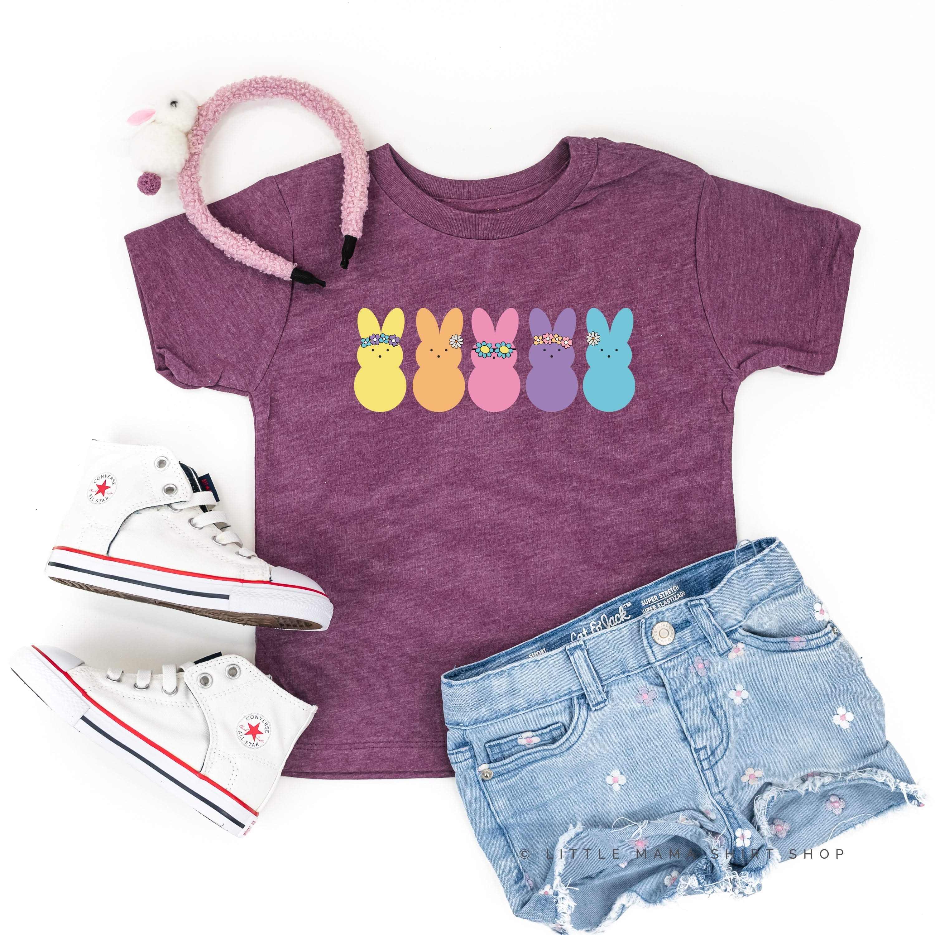Floral Headband Neon Peeps - Child Tee Little Mama Shirt Shop