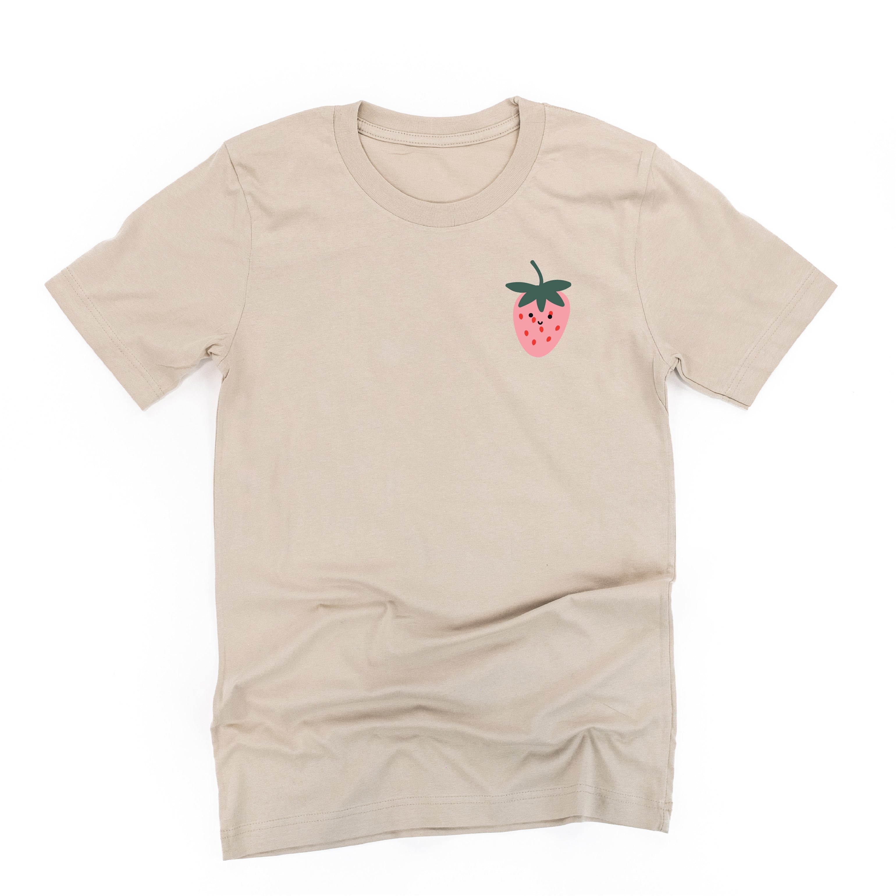 Pocket Fruit (Front) w/ Group of Smiley Fruit (Back) - Unisex Tee Little Mama Shirt Shop