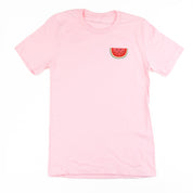 Pocket Fruit (Front) w/ Group of Smiley Fruit (Back) - Unisex Tee Little Mama Shirt Shop