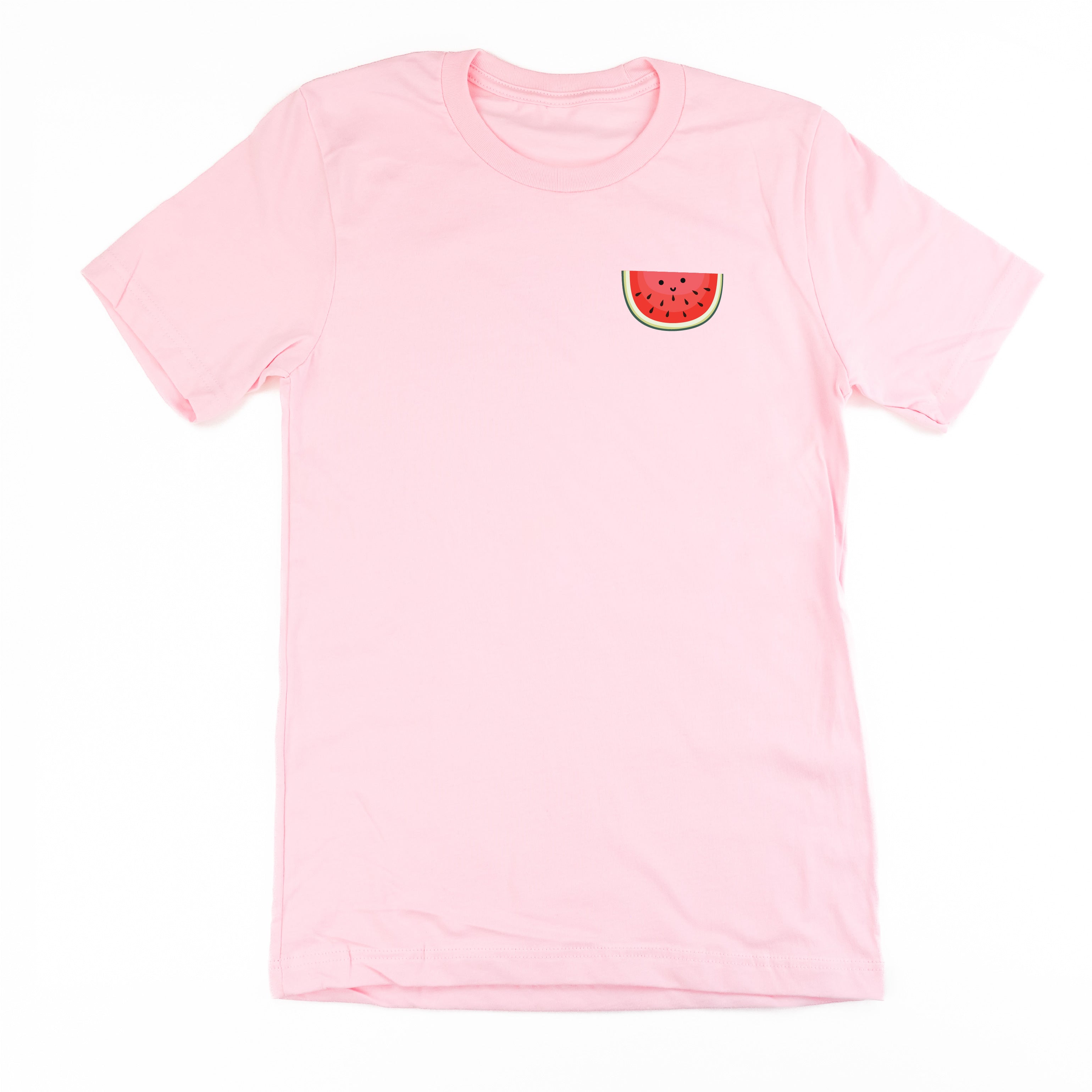 Pocket Fruit (Front) w/ Group of Smiley Fruit (Back) - Unisex Tee Little Mama Shirt Shop