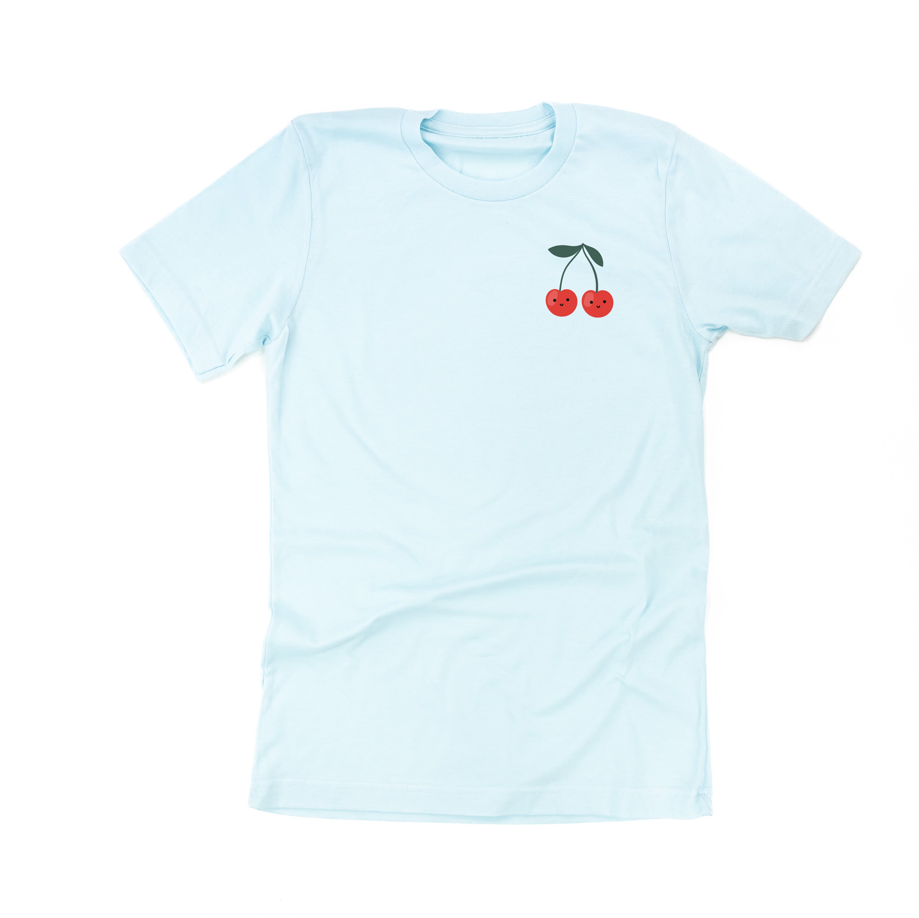Pocket Fruit (Front) w/ Group of Smiley Fruit (Back) - Unisex Tee Little Mama Shirt Shop