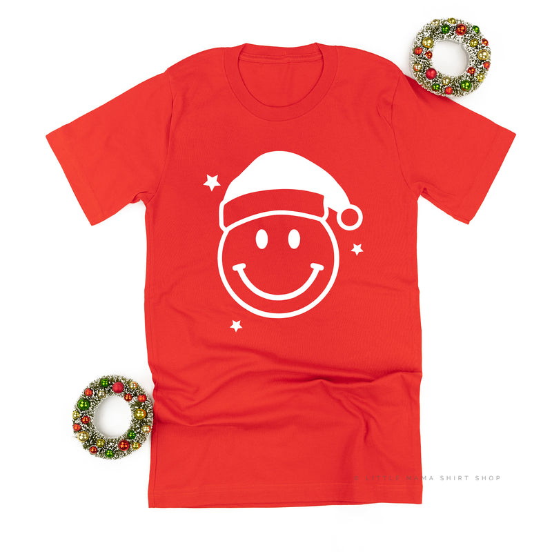 Santa Hat - Smiley Face - Unisex Tee