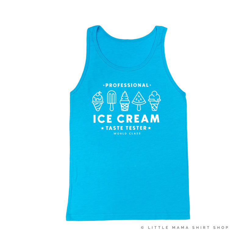 Professional Ice Cream Taste Tester -  Single Cone on Back - Unisex Jersey Tank