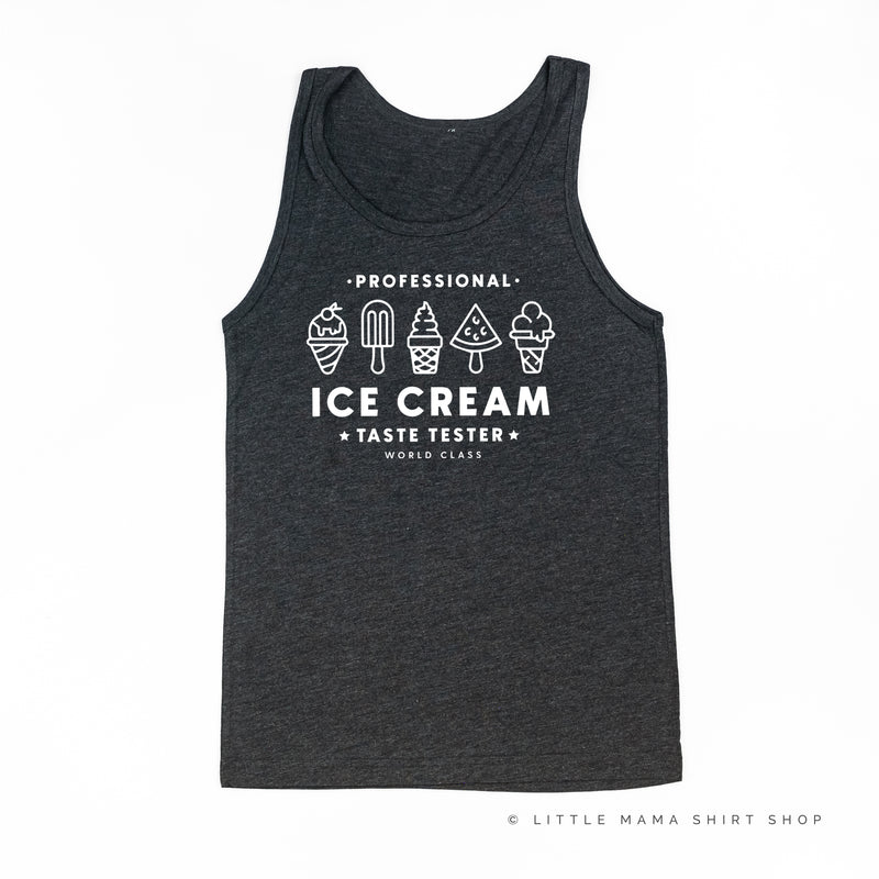 Professional Ice Cream Taste Tester -  Single Cone on Back - Unisex Jersey Tank