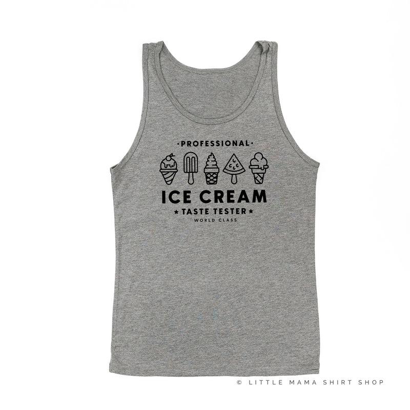 Professional Ice Cream Taste Tester -  Single Cone on Back - Unisex Jersey Tank