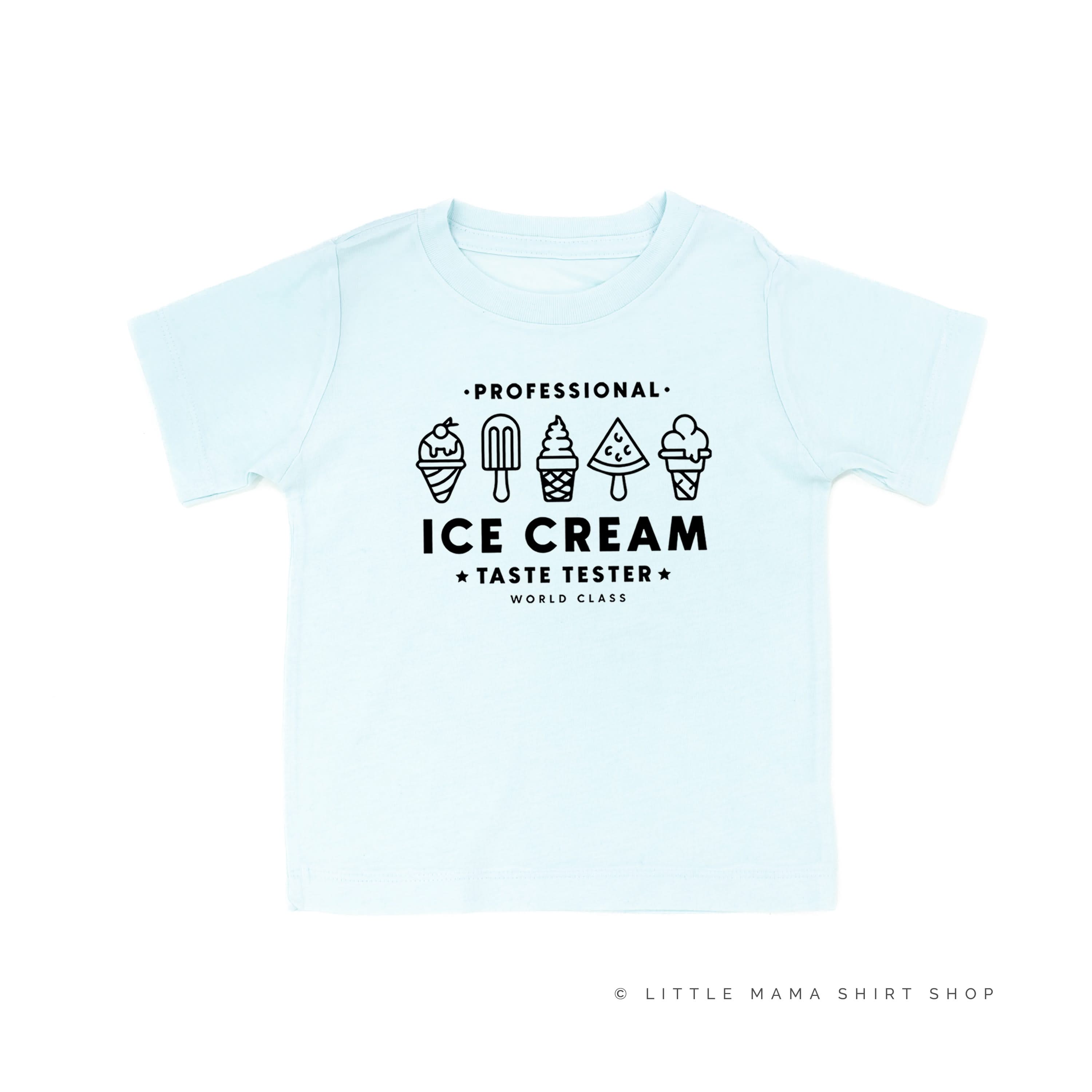 Professional Ice Cream Taste Tester -  Single Cone on Back - Child Tee
