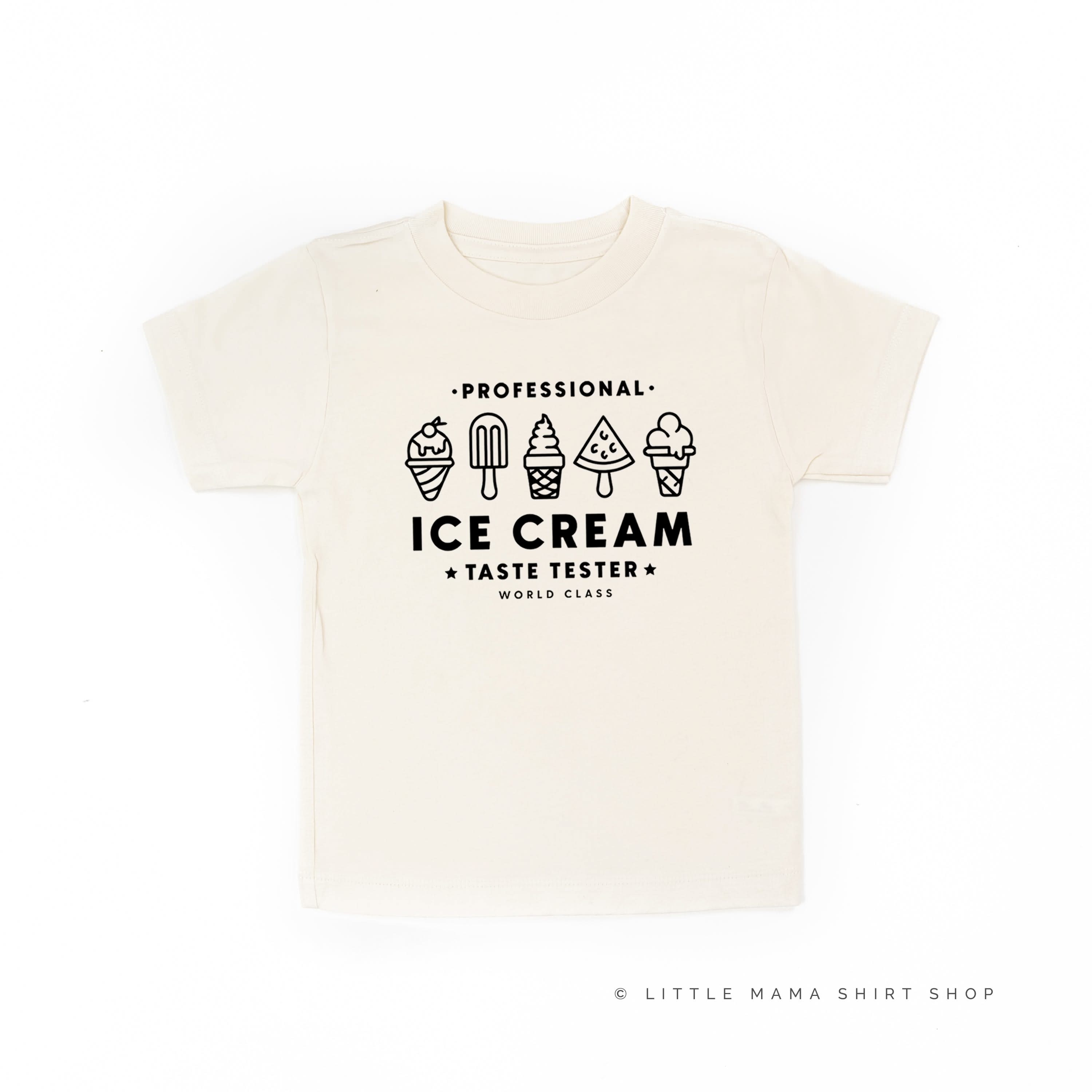Professional Ice Cream Taste Tester -  Single Cone on Back - Child Tee