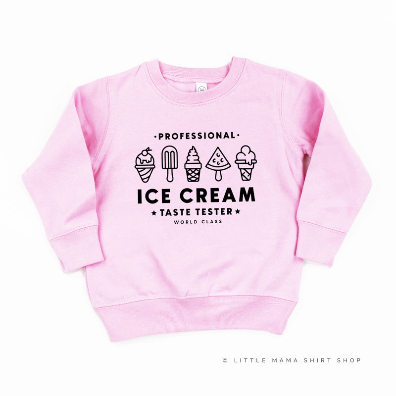 Professional Ice Cream Taste Tester -  Single Cone on Back - Child Sweater