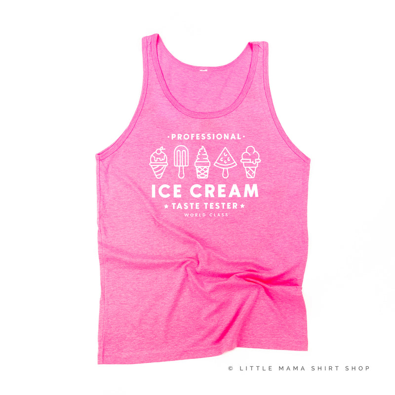 Professional Ice Cream Taste Tester -  Single Cone on Back - Unisex Jersey Tank