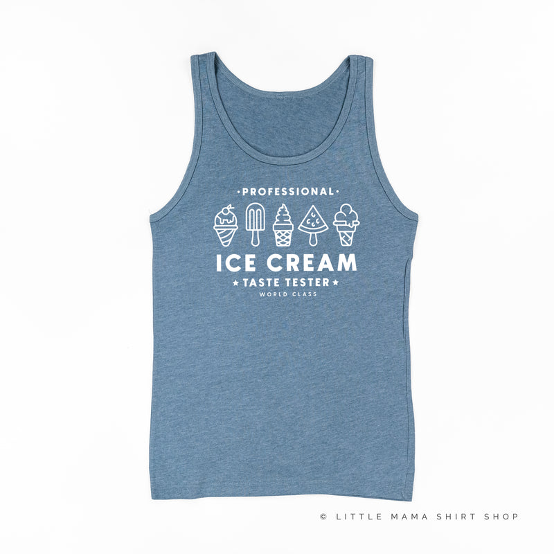 Professional Ice Cream Taste Tester -  Single Cone on Back - Unisex Jersey Tank