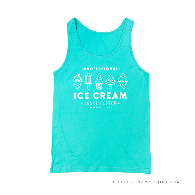 Professional Ice Cream Taste Tester -  Single Cone on Back - Unisex Jersey Tank