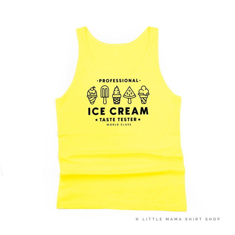 Professional Ice Cream Taste Tester -  Single Cone on Back - Unisex Jersey Tank