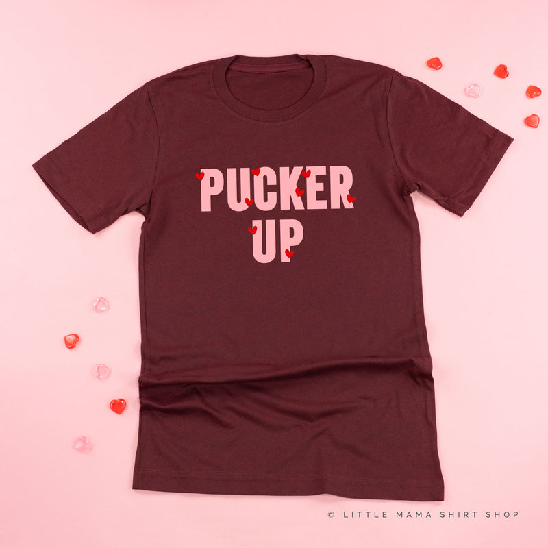 Pucker Up - Mini Hearts - Unisex Tee