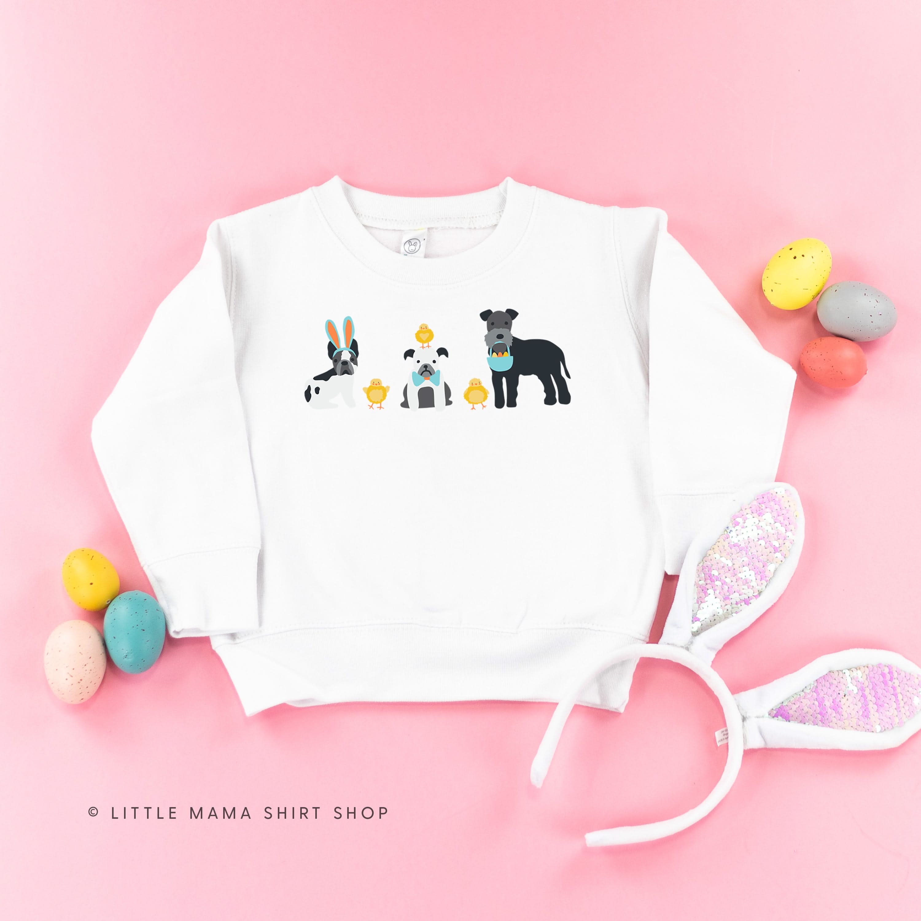 Easter Pups - Child Sweater Little Mama Shirt Shop
