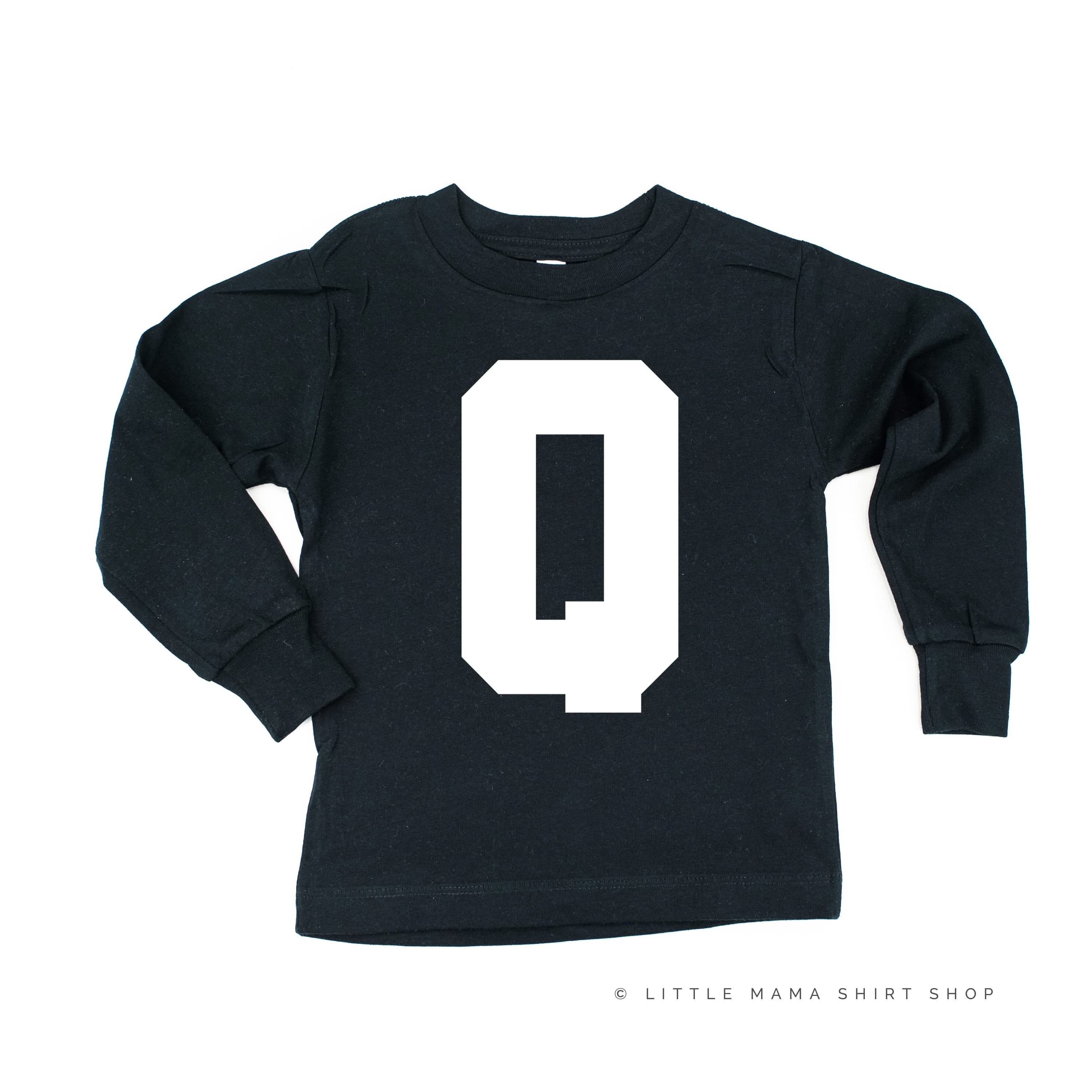 VARSITY INITIALS - Long Sleeve Child Shirt Little Mama Shirt Shop